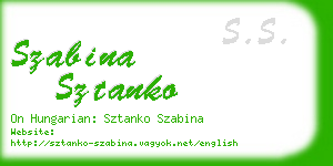 szabina sztanko business card